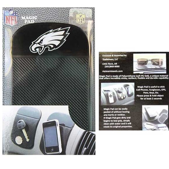 NFL Eagles Magic Pad Auto Dash Holder Black Truck Black Logo Philadelphia - Picture 1 of 3